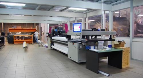 A print shop's industrial printer.