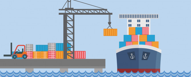 Container ship in port