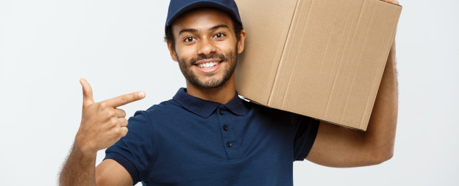 Man holding shipping box