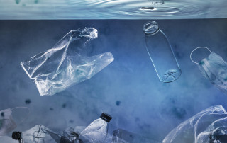 image of plastic pollution floating in water