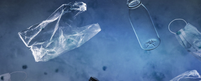 image of plastic pollution floating in water